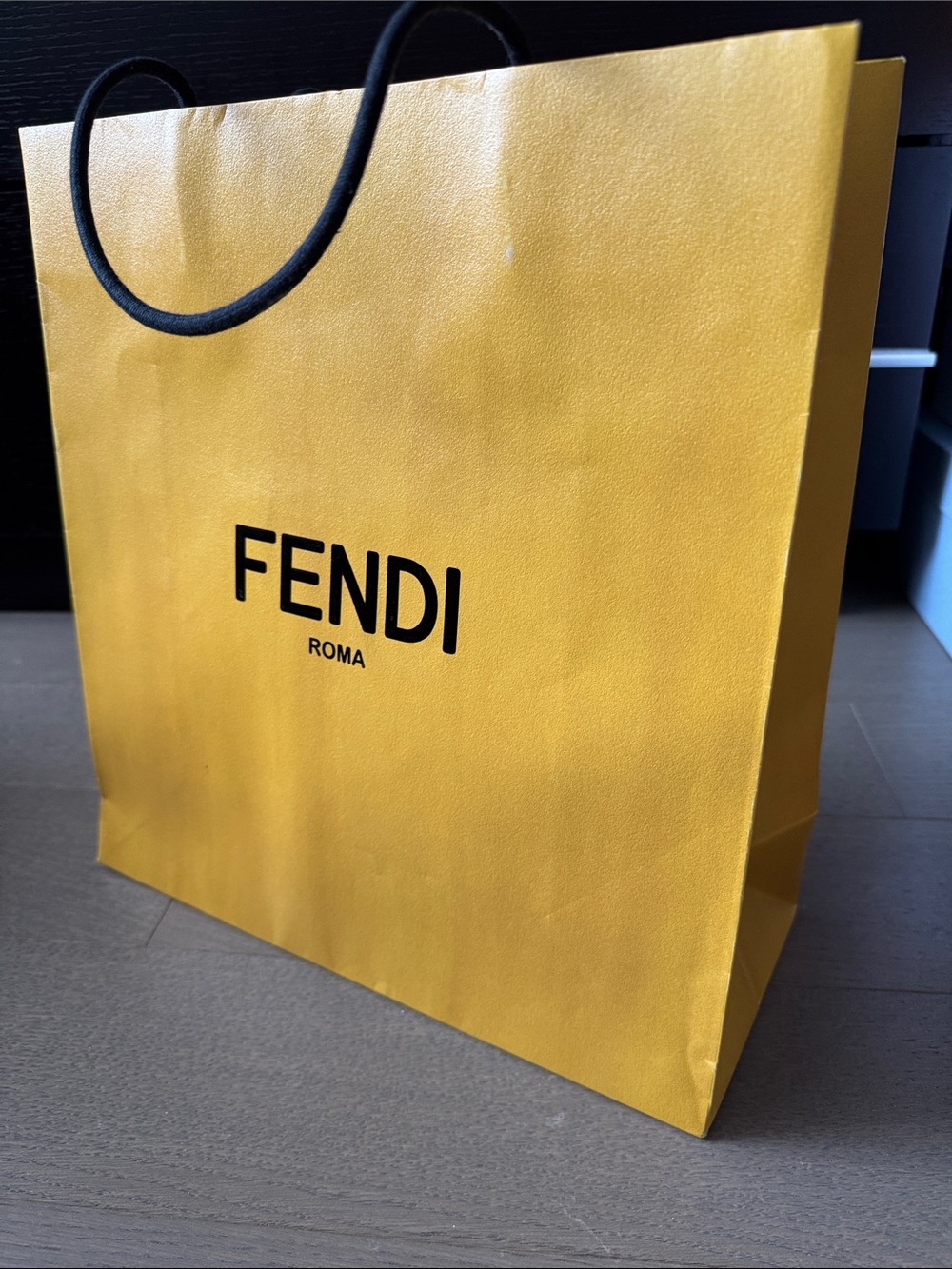 Fendi Empty Yellow Shopping Tote Bag Gift Bag 13” x 13.5” x 5.5”